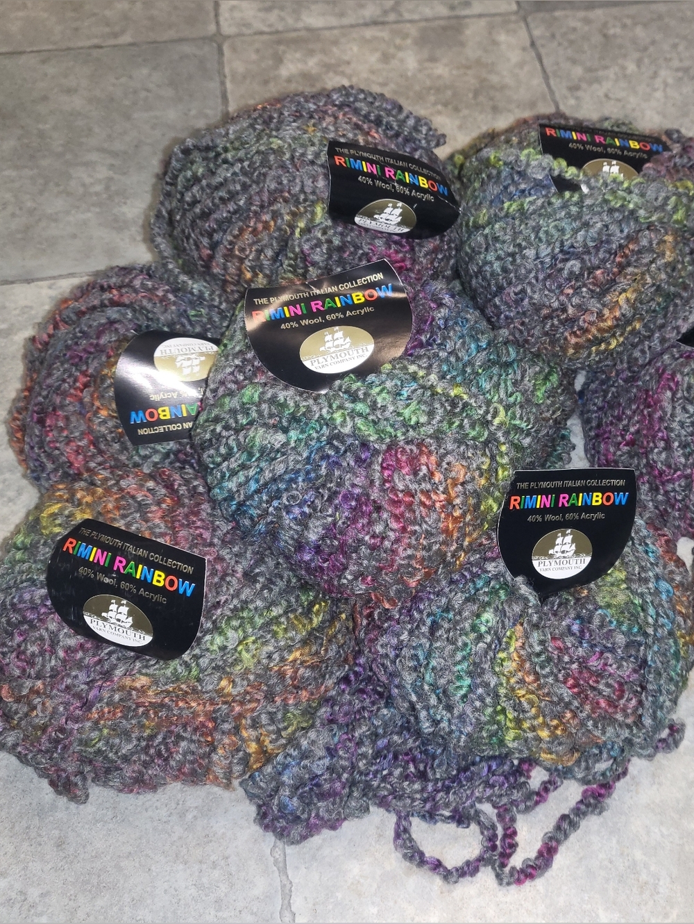 8 Skeins - Plymouth Italian Collection Rimini Rainbow Multicolor Yarn - Color 16 - Picture 2 of 6